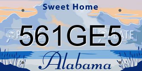 561GE5 Alabama License Plate