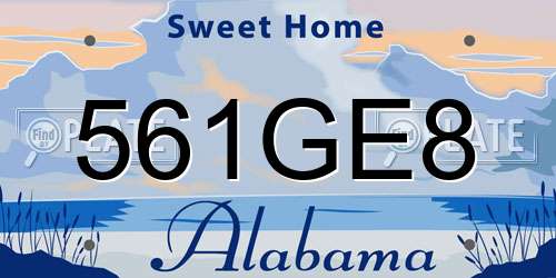 561GE8 Alabama License Plate