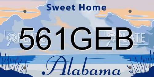 561GEB Alabama License Plate
