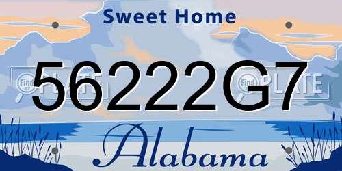 56222G7 Alabama License Plate