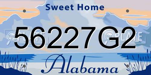 56227G2 Alabama License Plate