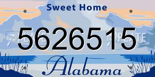 5626515 Alabama License Plate