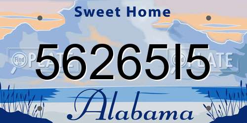 56265I5 Alabama License Plate