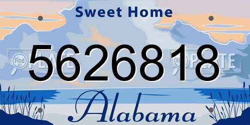 5626818 Alabama License Plate