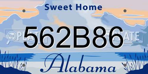 562B86 Alabama License Plate
