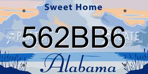 562BB6 Alabama License Plate