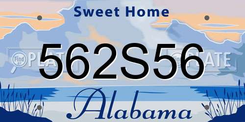 562S56 Alabama License Plate