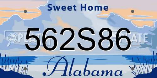 562S86 Alabama License Plate