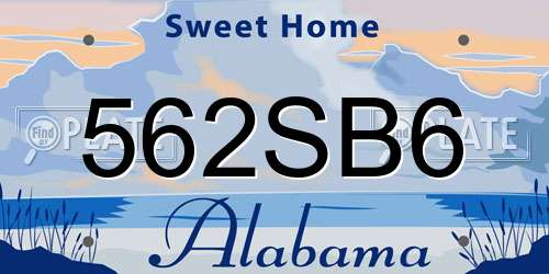 562SB6 Alabama License Plate