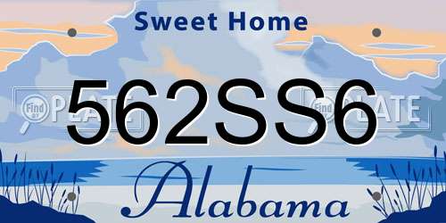 562SS6 Alabama License Plate