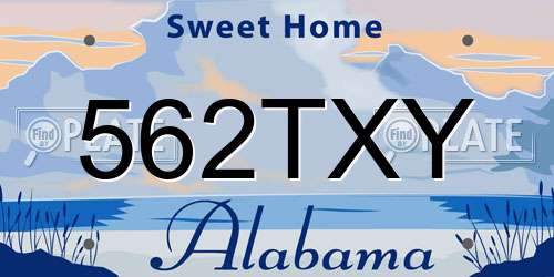 562TXY Alabama License Plate