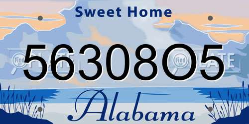 56308O5 Alabama License Plate