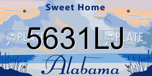 5631LJ Alabama License Plate