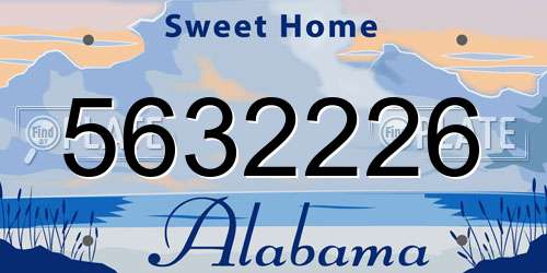 5632226 Alabama License Plate