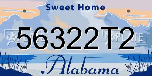 56322T2 Alabama License Plate