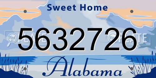 5632726 Alabama License Plate