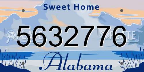 5632776 Alabama License Plate