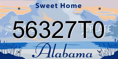 56327T0 Alabama License Plate