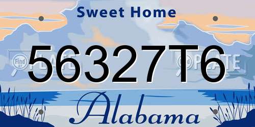 56327T6 Alabama License Plate