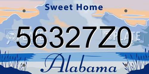 56327Z0 Alabama License Plate