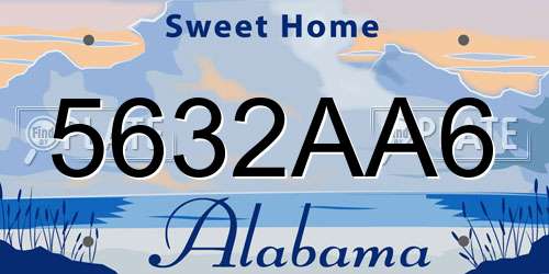 5632AA6 Alabama License Plate