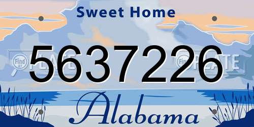 5637226 Alabama License Plate