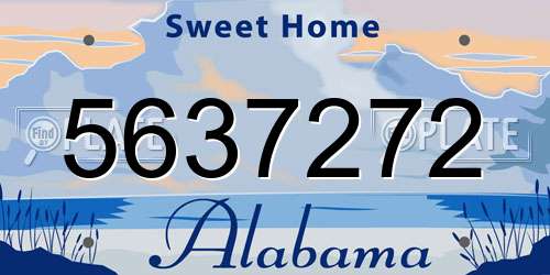 5637272 Alabama License Plate