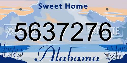 5637276 Alabama License Plate