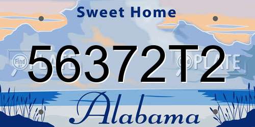 56372T2 Alabama License Plate
