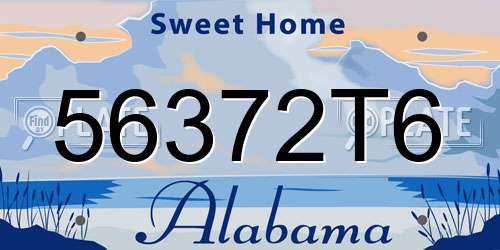 56372T6 Alabama License Plate