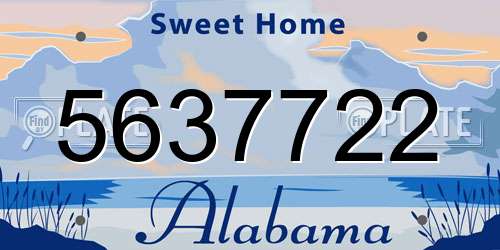 5637722 Alabama License Plate