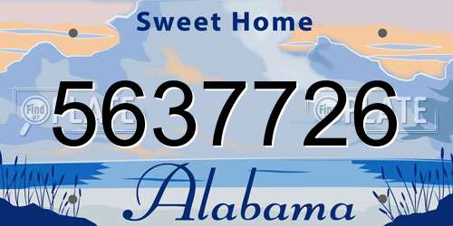 5637726 Alabama License Plate