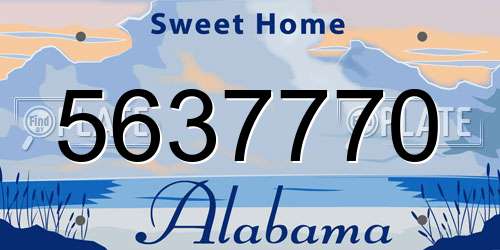 5637770 Alabama License Plate
