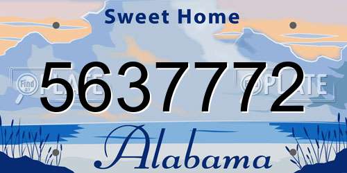 5637772 Alabama License Plate