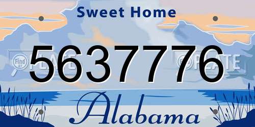 5637776 Alabama License Plate