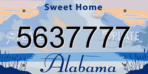 5637777 Alabama License Plate