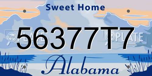 56377T7 Alabama License Plate