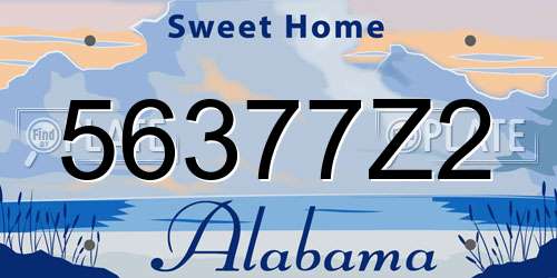 56377Z2 Alabama License Plate