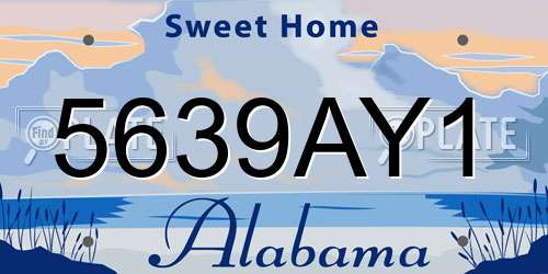 5639AY1 Alabama License Plate