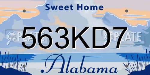 563KD7 Alabama License Plate