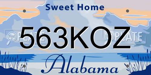 563KOZ Alabama License Plate