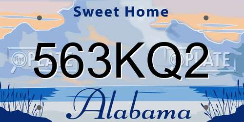 563KQ2 Alabama License Plate