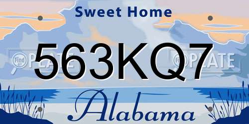 563KQ7 Alabama License Plate