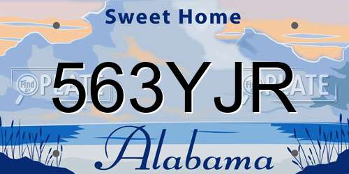 563YJR Alabama License Plate