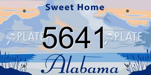 5641 Alabama License Plate