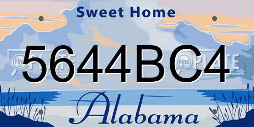5644BC4 Alabama License Plate