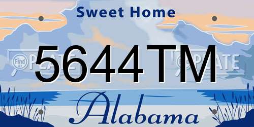 5644TM Alabama License Plate