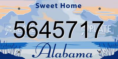 5645717 Alabama License Plate