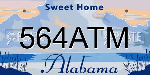 564ATM Alabama License Plate
