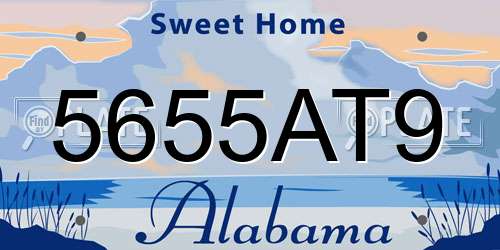 5655AT9 Alabama License Plate